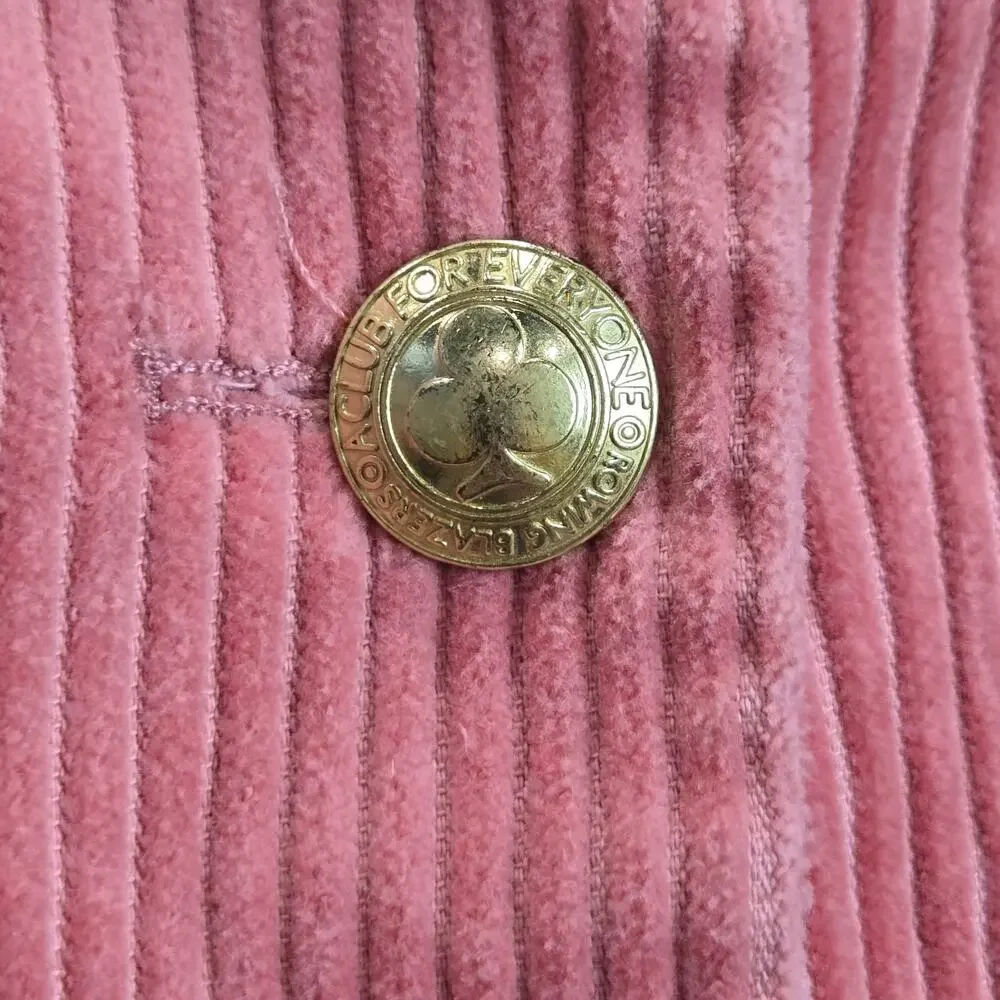 Rowing Blazers Target Pink Blazer Jacket Double Breasted Corduroy Academia Small - Picture 2 of 7